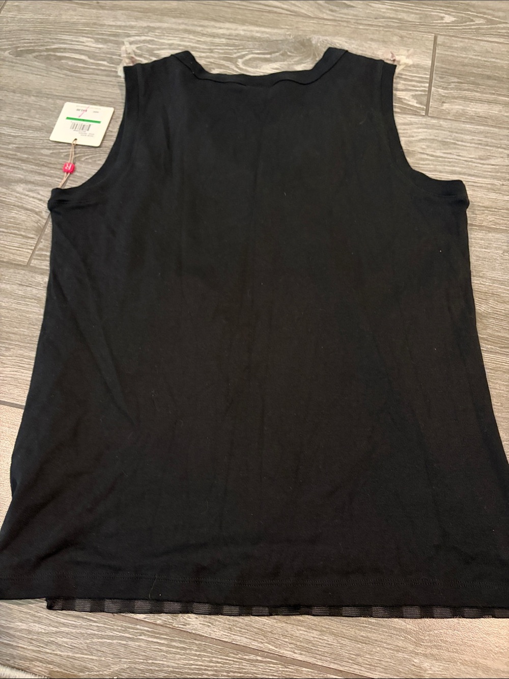 Rafaella Black Sheer Grid Tank Top - Picture 8 of 9